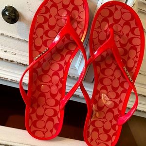 Coach Orange Sandals - Size 9B